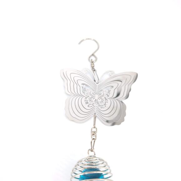 3D Rotating Stainless Steel Butterfly Spinner Yard Decor Crystal Suncatcher GUC - Picture 4 of 13